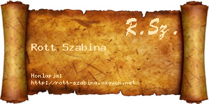 Rott Szabina névjegykártya